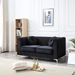 Haze Loveseat - Black Velvet - Heavy Duty Chrome Legs - CAB1883