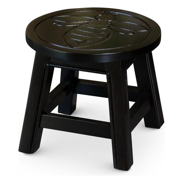 Quartz Hill Carved Wooden Step Stool - Espresso 