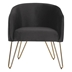 Jasper Lounge Arm Chair - Black Velvet - Black Finish Legs