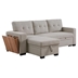 Spectrar 53" 3-Piece Upholstered Sectional - Light Gray Linen Blend Fabric - Black Leg Color