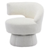 Mystic 360-Degree Swivel Cuddle Barrel Accent Chair - Beige Boucle Fabric