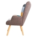 Elevton Accent Chair with Ottoman - Colorful Linen Fabric - Solid Wood Frame - CAB1906