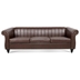 Thornguard 83" Chesterfield Three Seater Sofa - Brown Polyurethane - Dark Brown Finish Legs