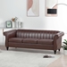 Thornguard 83" Chesterfield Three Seater Sofa - Brown Polyurethane - Dark Brown Finish Legs - CAB1912