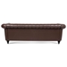 Thornguard 83" Chesterfield Three Seater Sofa - Brown Polyurethane - Dark Brown Finish Legs - CAB1912