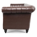 Thornguard 83" Chesterfield Three Seater Sofa - Brown Polyurethane - Dark Brown Finish Legs - CAB1912