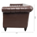 Thornguard 83" Chesterfield Three Seater Sofa - Brown Polyurethane - Dark Brown Finish Legs - CAB1912