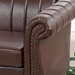 Thornguard 83" Chesterfield Three Seater Sofa - Brown Polyurethane - Dark Brown Finish Legs - CAB1912