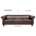 Thornguard 83" Chesterfield Three Seater Sofa - Brown Polyurethane - Dark Brown Finish Legs - CAB1912