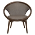 Briarbank Accent Chair - Mid-Century Design - Chocolate Fabric - Solid Rubberwood Frame - Walnut Finish