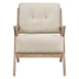 Thornhill Accent Chair - Sand-hued Upholstery - Solid Rubberwood Frame - Antique Walnut Finish