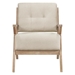 Thornhill Accent Chair - Sand-hued Upholstery - Solid Rubberwood Frame - Antique Walnut Finish - CAB1953