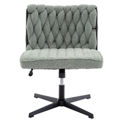 Vallentin Armless Office Chair - No Wheels - Green - Polyester Blend 