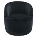 Kalima Swivel Accent Armchair Barrel Chair - Black Velvet Fabric - CAB1968