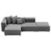 Carson Soft Corduroy Sectional Modular Sofa Set - Gray - CAB1980