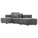 Carson Soft Corduroy Sectional Modular Sofa Set - Gray - CAB1980