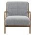 Novaria Lounge Chair - Grey Upholstery - Elm Wood Frame