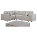 Nerissa 99" Modular Sectional Sofa with Ottoman in Beige Linen - CAB1988