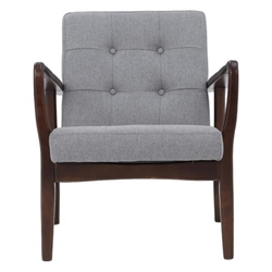 Jensen Accent Chair - Mid Century Modern - Grey and Dark Espresso 