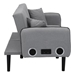 Bentley Folding Ottoman Sofa Bed with Stereo - Gray Linen - CAB1992