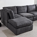 Epoch 129" Modular Sofa with Ottoman - Dark Grey Fabric - Solid Wood Frame and Legs - CAB1993