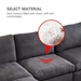 Epoch 129" Modular Sofa with Ottoman - Dark Grey Fabric - Solid Wood Frame and Legs - CAB1993