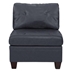 Kaidaira Contemporary Genuine Leather 1-Piece Armless Chair - Black Color - Tufted Seat