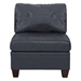 Kaidaira Contemporary Genuine Leather 1-Piece Armless Chair - Black Color - Tufted Seat - CAB1995