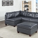 Kaidaira Contemporary Genuine Leather 1-Piece Armless Chair - Black Color - Tufted Seat - CAB1995