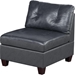 Kaidaira Contemporary Genuine Leather 1-Piece Armless Chair - Black Color - Tufted Seat - CAB1995