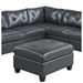 Kaidaira Contemporary Genuine Leather 1-Piece Armless Chair - Black Color - Tufted Seat - CAB1995