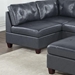 Kaidaira Contemporary Genuine Leather 1-Piece Armless Chair - Black Color - Tufted Seat - CAB1995