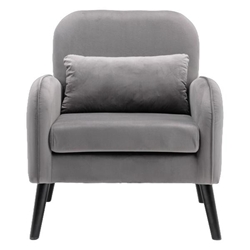 Sorvyn Accent Chair - Solid Wood Legs - Light Gray Fabric 