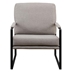 Jarta Contemporary Square Metal Frame Accent Chair - Mushroom and Black