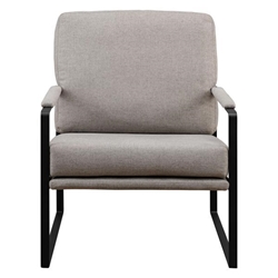 Jarta Contemporary Square Metal Frame Accent Chair - Mushroom and Black 