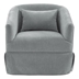 Blossom Hill Swivel Accent Armchair - Light Green Linen Blend - Metal Frame