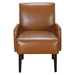 Harpina Luxurious Accent Chair with Arm - Brown Leather-Like Upholstery - Wooden Legs - CAB2008