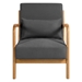 Jaffrey Leisure Chair with Solid Wood Armrest and Feet - Dark Grey Linen Fabric - CAB2009