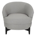 Jarrow Club Chair - Gray Boucle Fabric - Wooden Cross-Base Frame