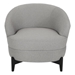 Jarrow Club Chair - Gray Boucle Fabric - Wooden Cross-Base Frame - CAB2014