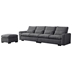 Terra Veda 114 Modular Sofa with Reversible Ottoman USB Ports & Cup Holder - Dark Grey