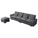 Terra Veda 114 Modular Sofa with Reversible Ottoman USB Ports & Cup Holder - Dark Grey - CAB2015