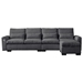 Terra Veda 114 Modular Sofa with Reversible Ottoman USB Ports & Cup Holder - Dark Grey - CAB2015