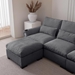 Terra Veda 114 Modular Sofa with Reversible Ottoman USB Ports & Cup Holder - Dark Grey - CAB2015