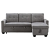 Celest 77" Reversible Sectional Storage Sleeper Sofa Bed - Chaise with Storage - Skin-Feeling Velvet Fabric - Light Grey Color