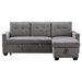 Celest 77" Reversible Sectional Storage Sleeper Sofa Bed - Chaise with Storage - Skin-Feeling Velvet Fabric - Light Grey Color - CAB2018