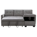 Celest 77" Reversible Sectional Storage Sleeper Sofa Bed - Chaise with Storage - Skin-Feeling Velvet Fabric - Light Grey Color - CAB2018