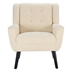 Village Green Accent Chair - Modern Ergonomics - White Teddy Fabric - Black Legs