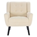 Village Green Accent Chair - Modern Ergonomics - White Teddy Fabric - Black Legs - CAB2022