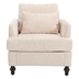 Bouquet Accent Chair - Beige Chenille - Brown Rubberwood Legs